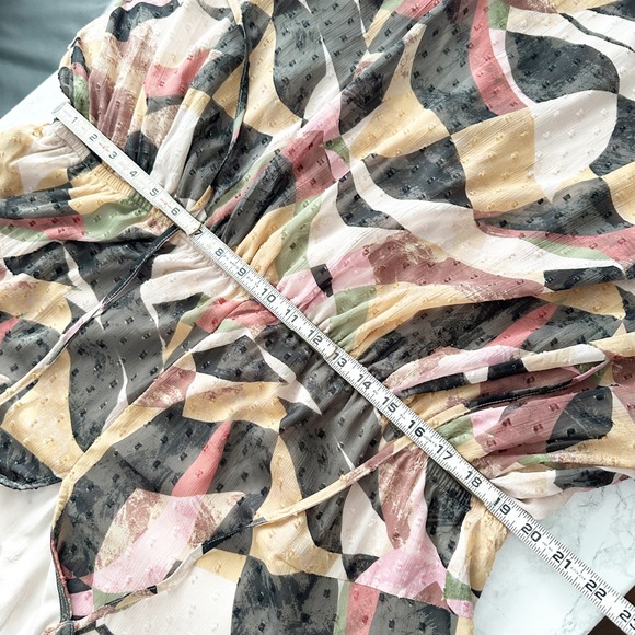 Torrid Clip Dot Abstract Geo Print Chiffon V Neck 3/4 Sleeve Dress Size 2X‎ - Picture 13 of 13